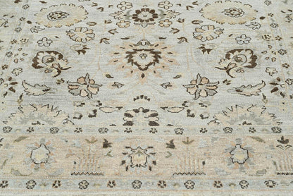 LoomBloom 6'0''x8'10" Gray Beige Hand Knotted Traditional Oushak Wool Oriental Area Rug