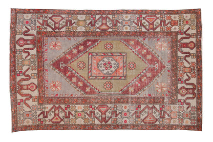 5.5x8.5 Vintage Distressed Oushak Carpet