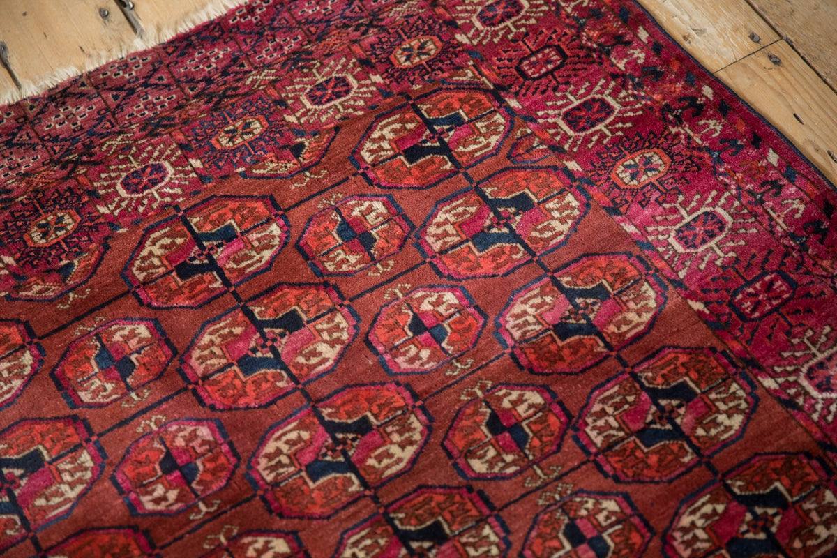 3.5x4 Antique Turkmen Square Rug