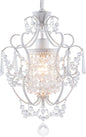 White Mini Crystal Chandelier Ceiling Light 1 Light Fixture