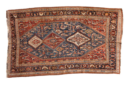 4.5x7.5 Antique Fine Qashqai Rug