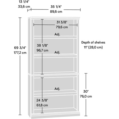 Estate Black 5 Shelf Bookcase 35.28 x 13.23 x 69.76 Inches