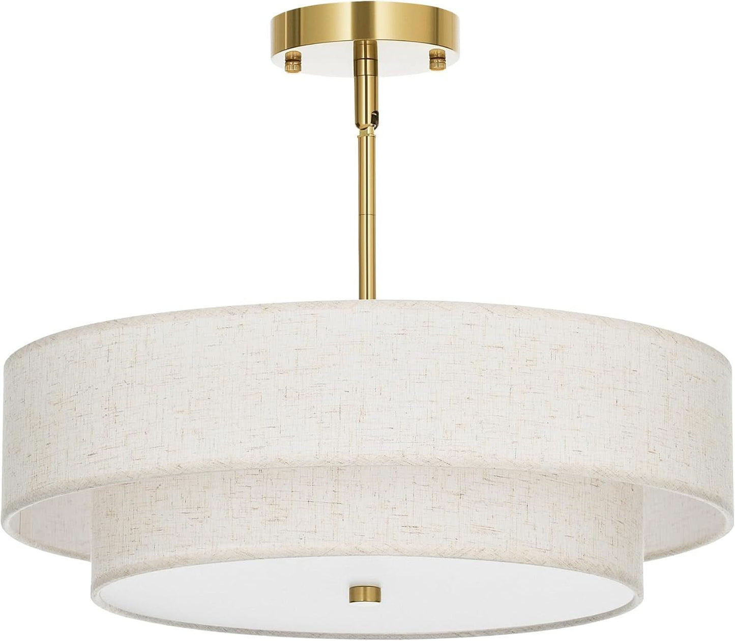 4 Light Drum Chandelier 18 Inch Antique Brass Pendant Light