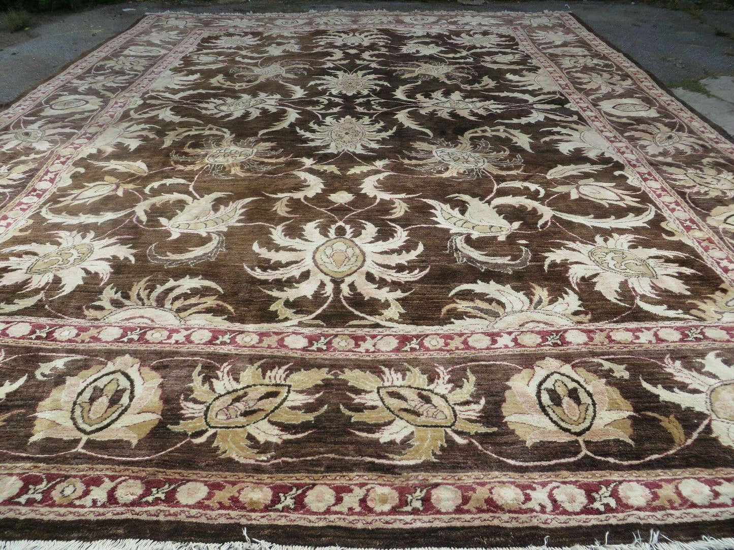 13' X 16' Vintage Handmade Peshawar Oushak Wool Rug Carpet Nice