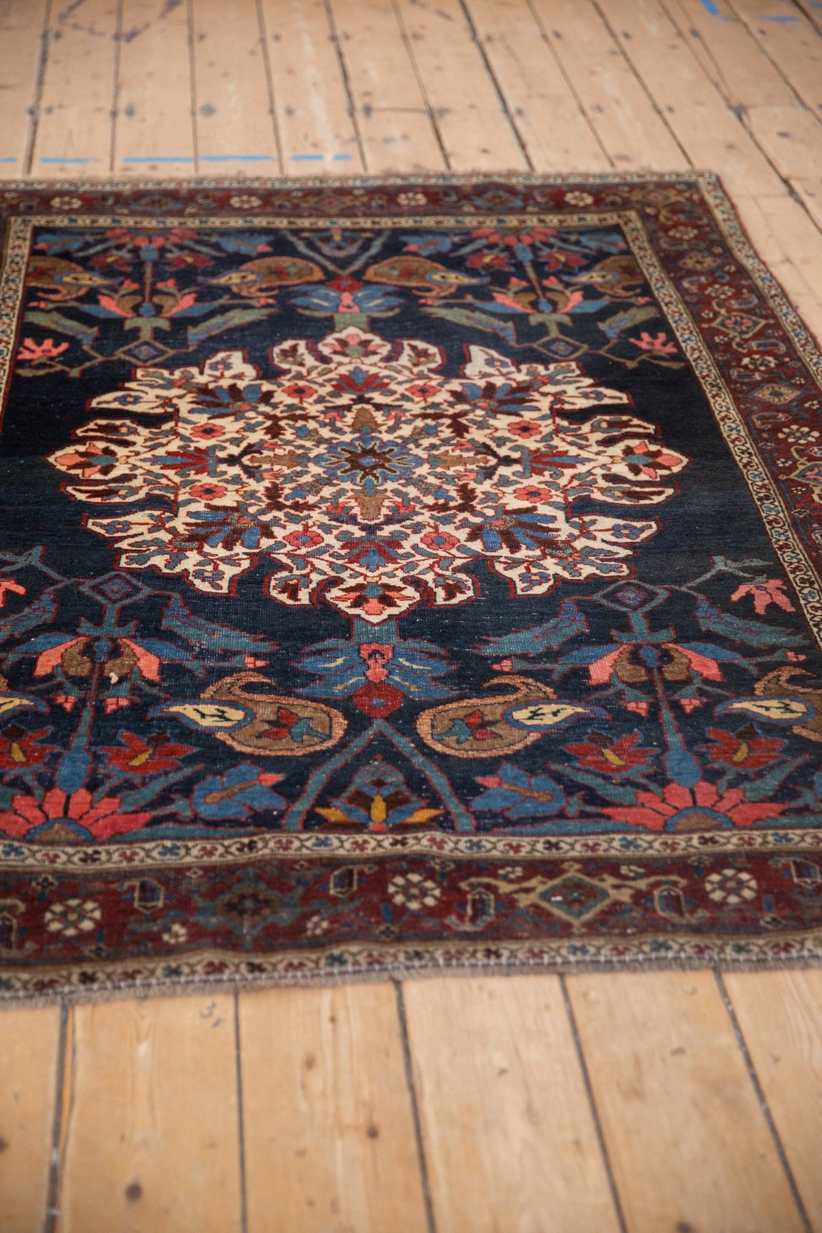 4.5x6 Antique Kurdish Bijar Rug