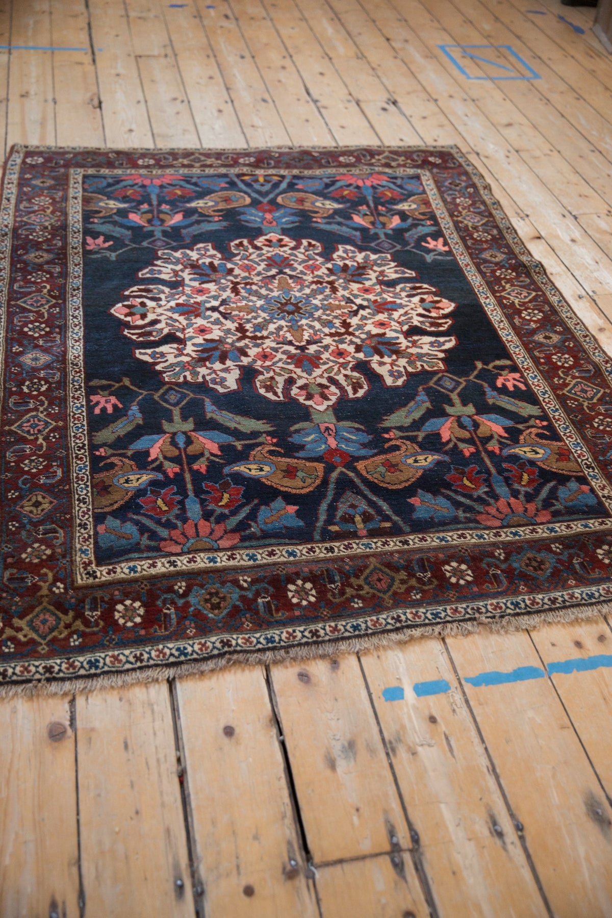 4.5x6 Antique Kurdish Bijar Rug