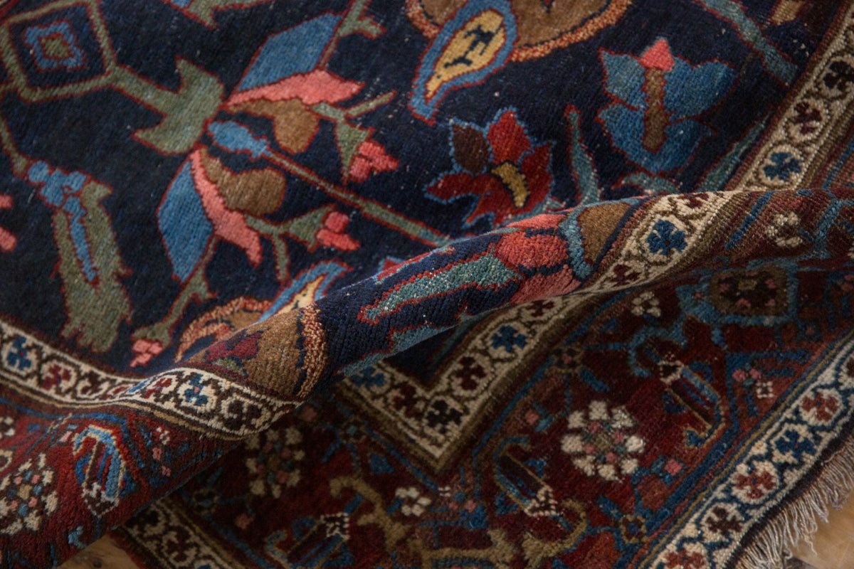 4.5x6 Antique Kurdish Bijar Rug