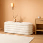 43 Inch SherpaWhite Upholstered Storage Ottoman Bench