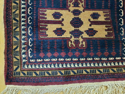 3' X 4' Vintage Handmade Balouchi Balouch Tribal Wool Rug Nice
