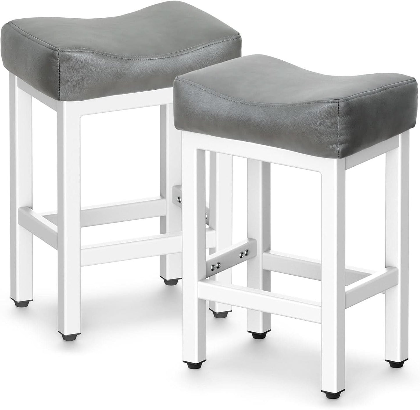 24 Inch Counter Height Bar Stools Set Of 2 Bonded Leather