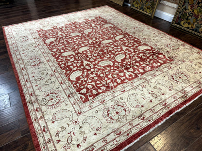 Pakistani Chobi Rug 8x10, Red, Handmade