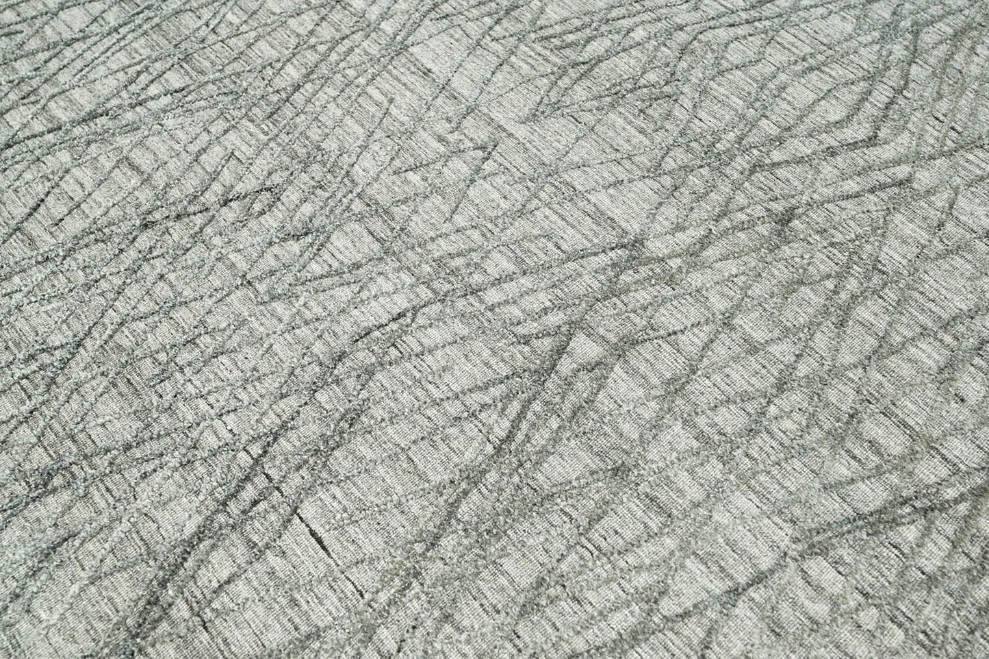4x6 Tone on Tone Gray Hand Knotted 100% Wool Modern & Contemporary Oriental Area Rug
