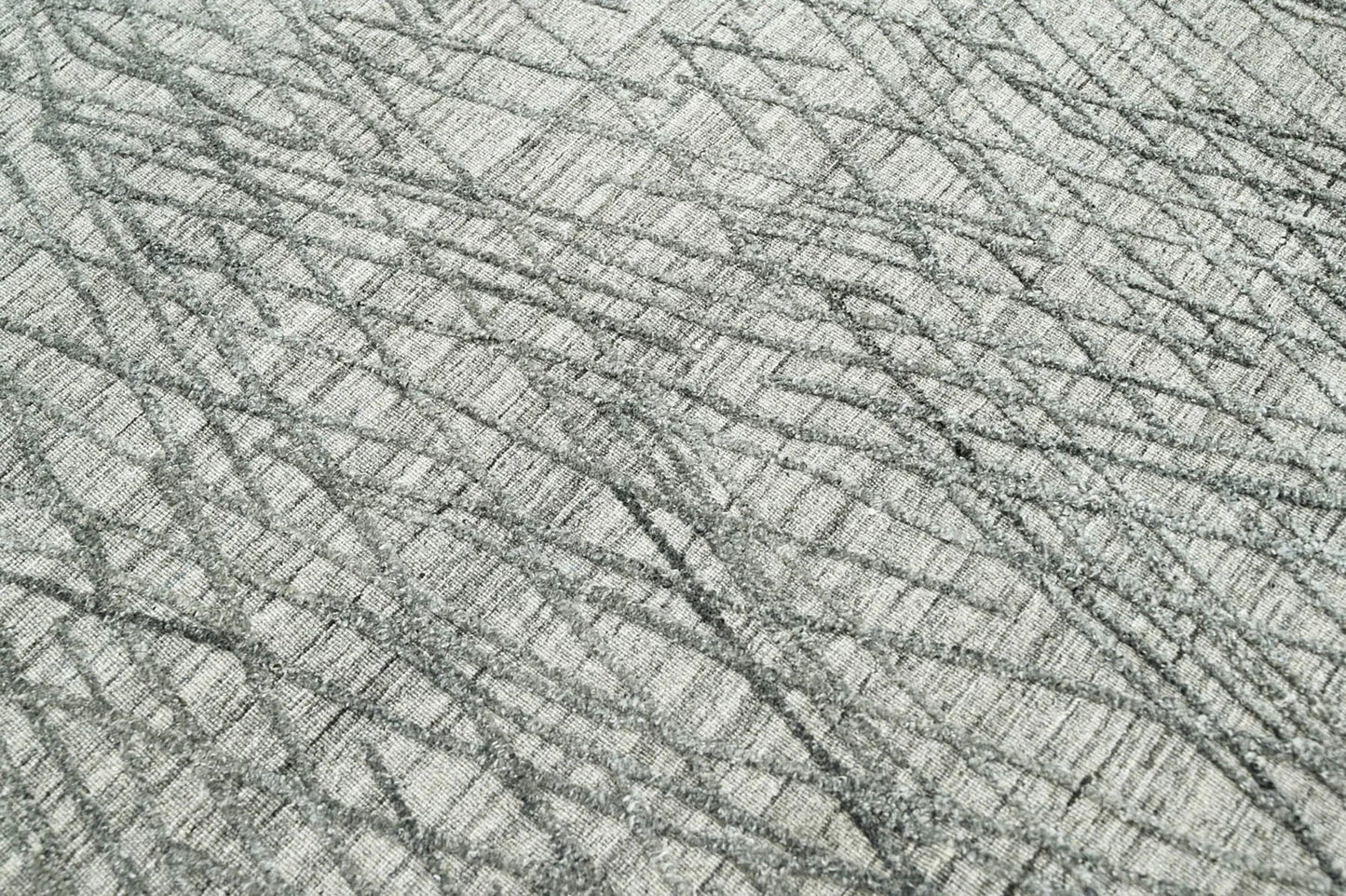 4x6 Tone on Tone Gray Hand Knotted 100% Wool Modern & Contemporary Oriental Area Rug