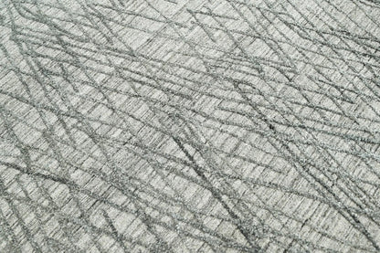 4x6 Tone on Tone Gray Hand Knotted 100% Wool Modern & Contemporary Oriental Area Rug