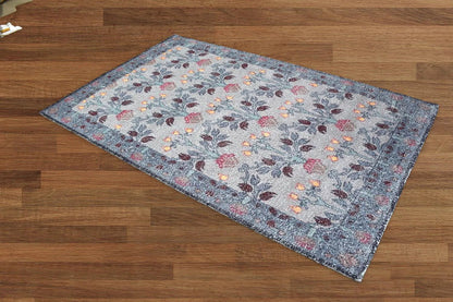Multi Size Gray, Blue Handmade Hand Woven Polyester Traditional Oriental Area Rug