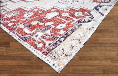 Multi Size Handmade Micro Printed Polyester Traditional Oriental Area Rug Beige, Taupe Color