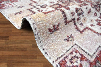 Multi Size Handmade Micro Printed Polyester Traditional Oriental Area Rug Beige, Taupe Color