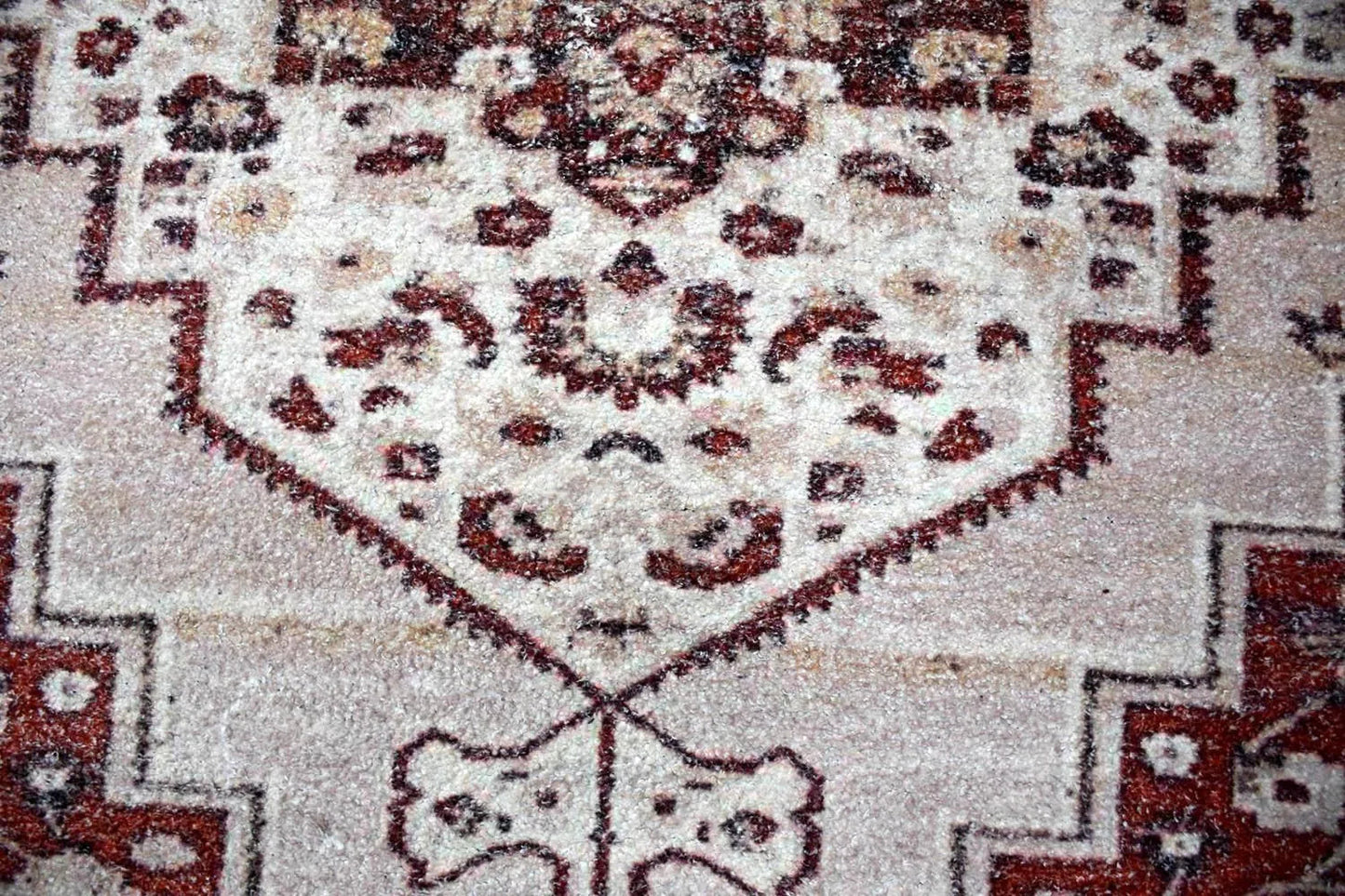 Multi Size Handmade Micro Printed Polyester Traditional Oriental Area Rug Beige, Taupe Color
