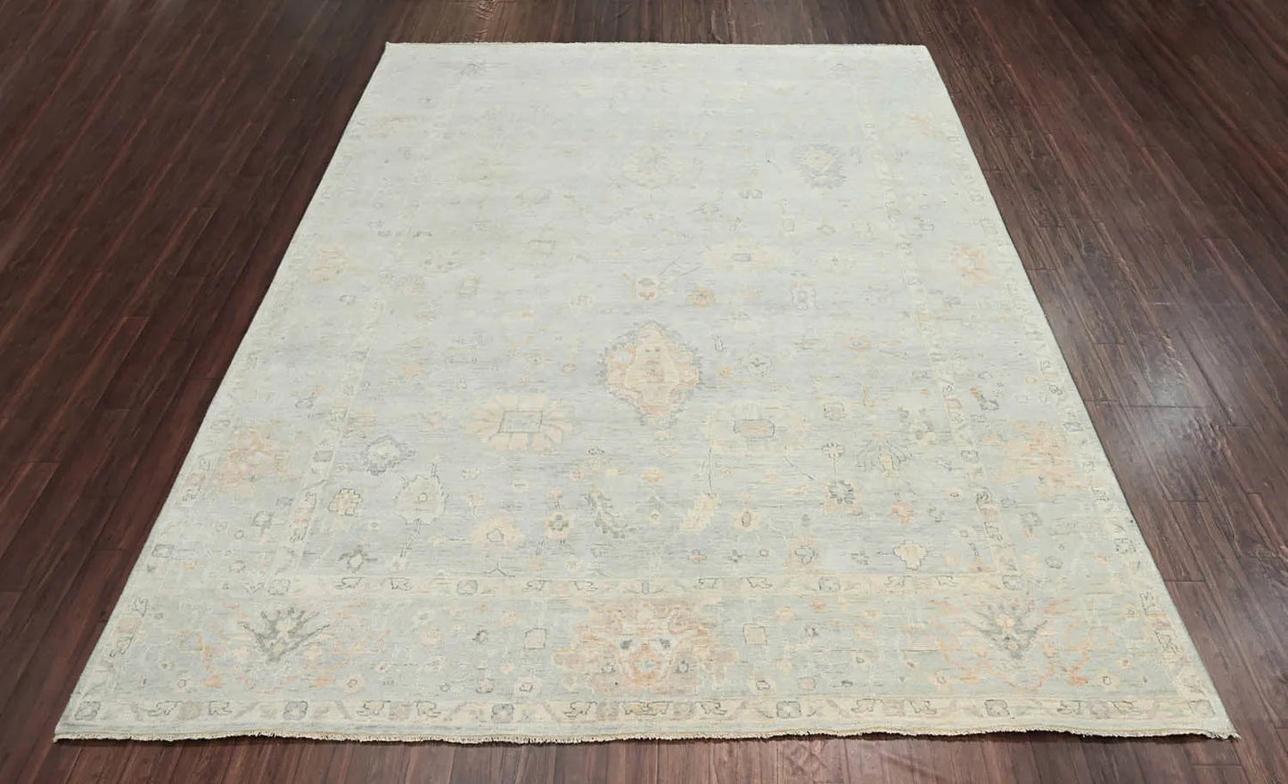 Multi Size Gray Hand Knotted Turkish Oushak 100% Wool Oushak Traditional Oriental Area Rug