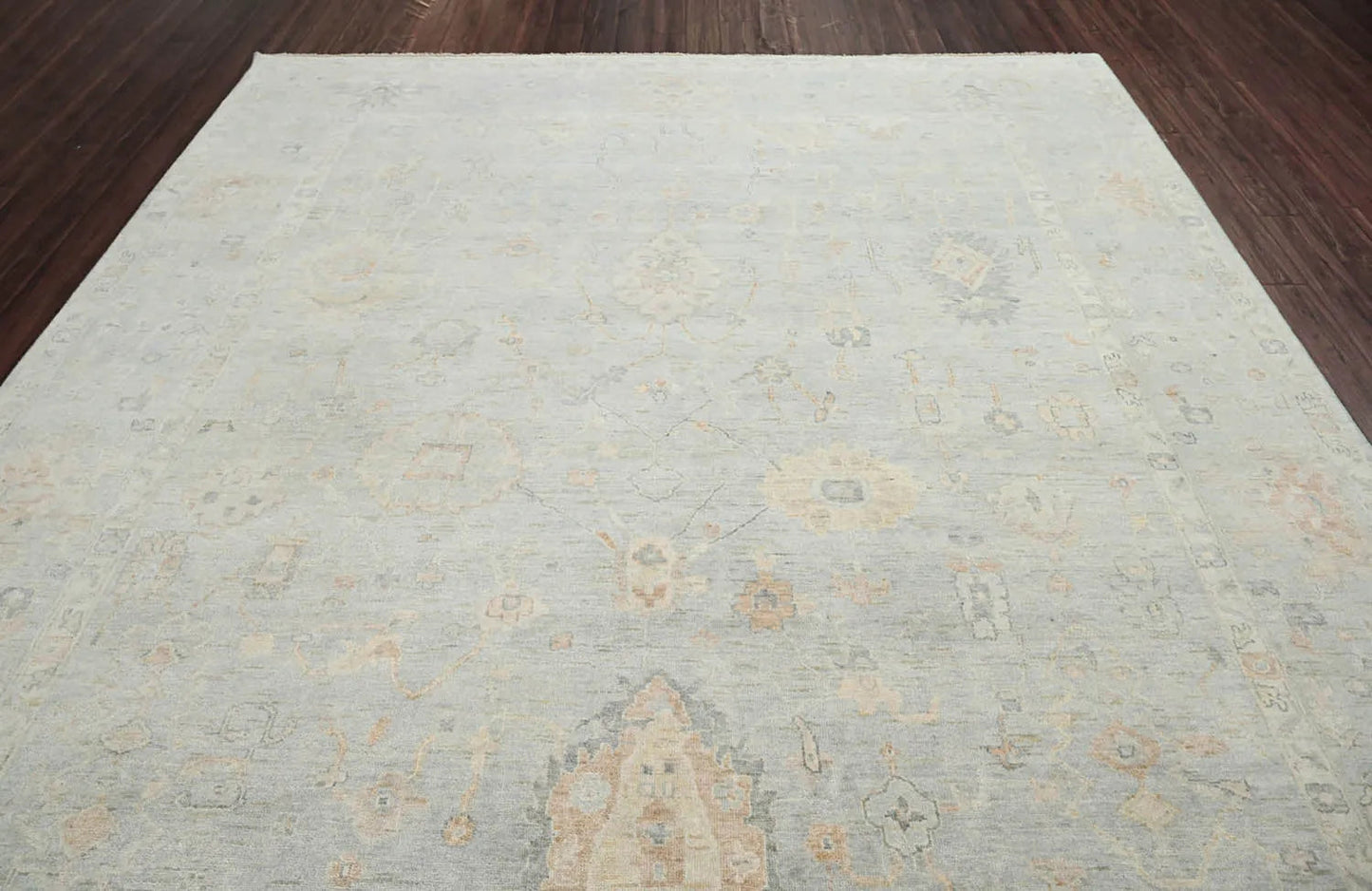 Multi Size Gray Hand Knotted Turkish Oushak 100% Wool Oushak Traditional Oriental Area Rug