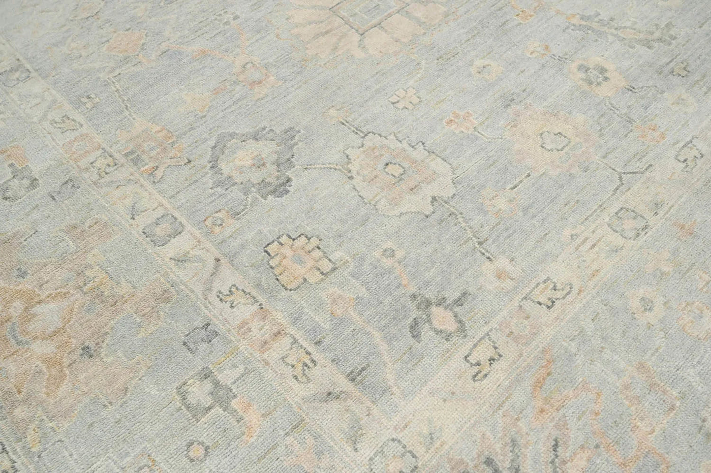 Multi Size Gray Hand Knotted Turkish Oushak 100% Wool Oushak Traditional Oriental Area Rug