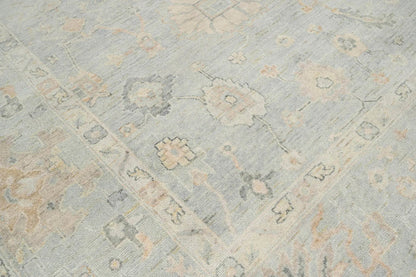 Multi Size Gray Hand Knotted Turkish Oushak 100% Wool Oushak Traditional Oriental Area Rug