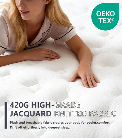 Queen 14 Inch Medium Firm Hybrid Memory Foam Mattress