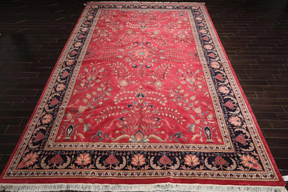11' x 17' Palace Hand Knotted 100% Wool Romanian Saroukk 150 KPSI Area Rug Rose