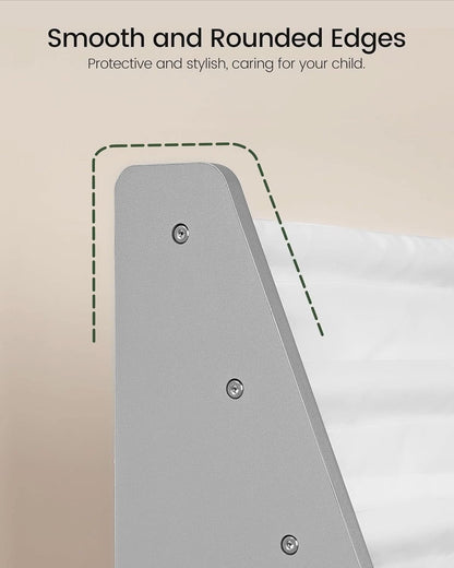 6 Tier Kids Bookshelf White And Gray Sling Book Organizer