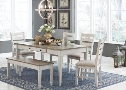 Dining Room Chair Set Of 2 Whitewash Finish Upholstered