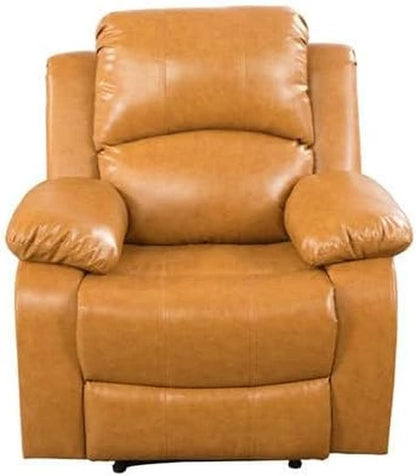 Leather Manual Recliner Sofa Set Ginger 3Piece Living Room