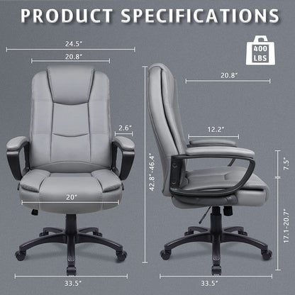 Ergonomic High Back Office Chair For Long Seating, Big Tall