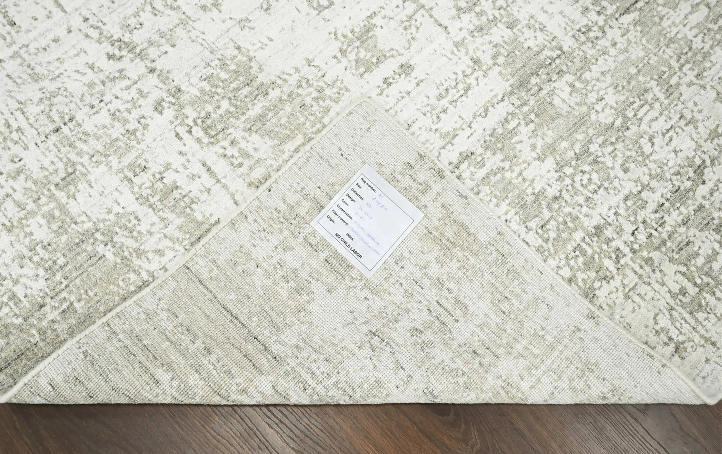 4x6 Beige, Gray Hand Knotted 100% Wool Modern & Contemporary Oriental Area Rug