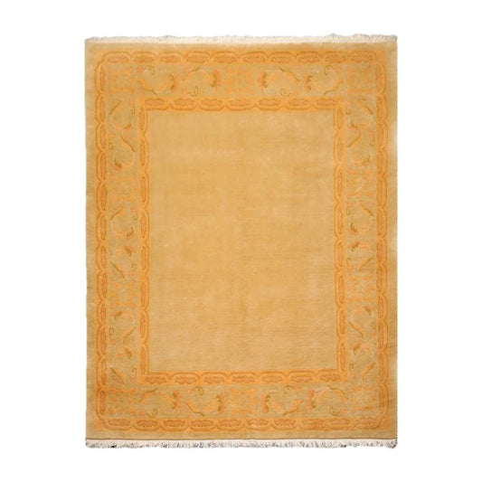 8'10'' x 11'10'' Hand Knotted Tibetan Wool Neo Classic Oriental Area Rug Beige