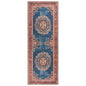 Navy Blue Brick Oushak Area Washable Rug