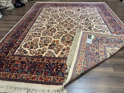 Karastan Rug 8.8 x 10.6 Ivory Sarouk #700/760, Wool Discontinued Original 700 Series
