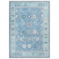 Teal Blue Oushak Area Washable Rug
