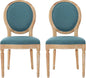 Phinnaeus Fabric Dining Chairs Set Dark Teal Two Piece