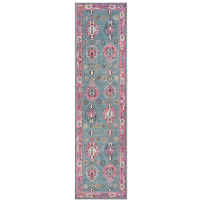 Green Pink Oushak Washable Rug