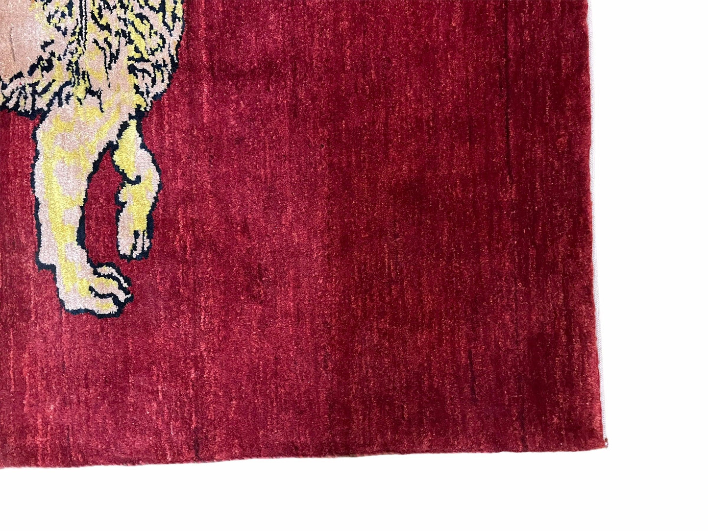 3 X 5 Handmade New Vintage Rug Quality Wool Lion Red Veggy Dyes Hand-Knotted