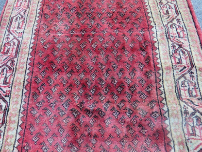 3'7"X 10' Antique Handmade India Oriental Paisley Wool Runner Rug Vegy # 31