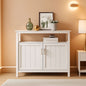 White Buffet Cabinet With 2 Doors And Adjustable Shelf