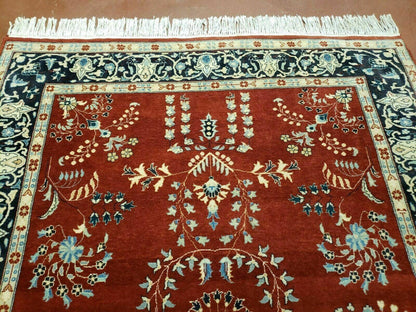 4' X 6' Vintage Handmade Pakistani Rug Highly Detailed Red