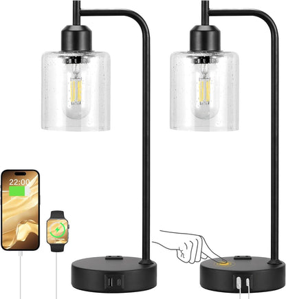 Industrial Touch Table Lamps 2 Pack Black 3 Way Dimming