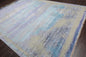 9' x12' Hand Knotted Sherpa Wool & Silk Modern Oriental Area Rug Blue