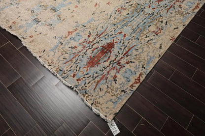 9’ x 12’ Hand Knotted Wool & Silk Modern Sherpa Oriental Area Rug Gray