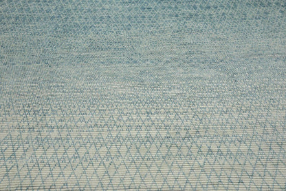 9' x 12' Hand Knotted 100% Wool Contemporary Modern Muted Area Rug Aqua