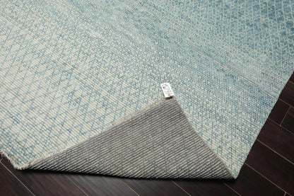 9' x 12' Hand Knotted 100% Wool Contemporary Modern Muted Area Rug Aqua