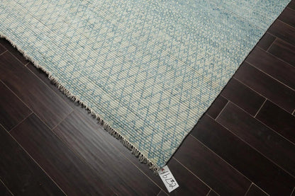 9' x 12' Hand Knotted 100% Wool Contemporary Modern Muted Area Rug Aqua