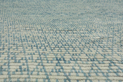 9' x 12' Hand Knotted 100% Wool Contemporary Modern Muted Area Rug Aqua